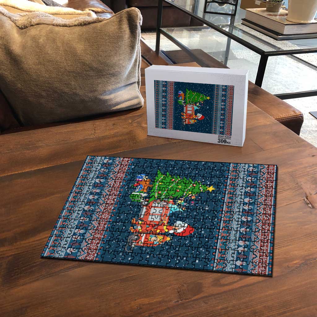 Flamingle Bells Xmas Christmas Puzzle Xmas Holiday Patterns - Wonder Print Shop