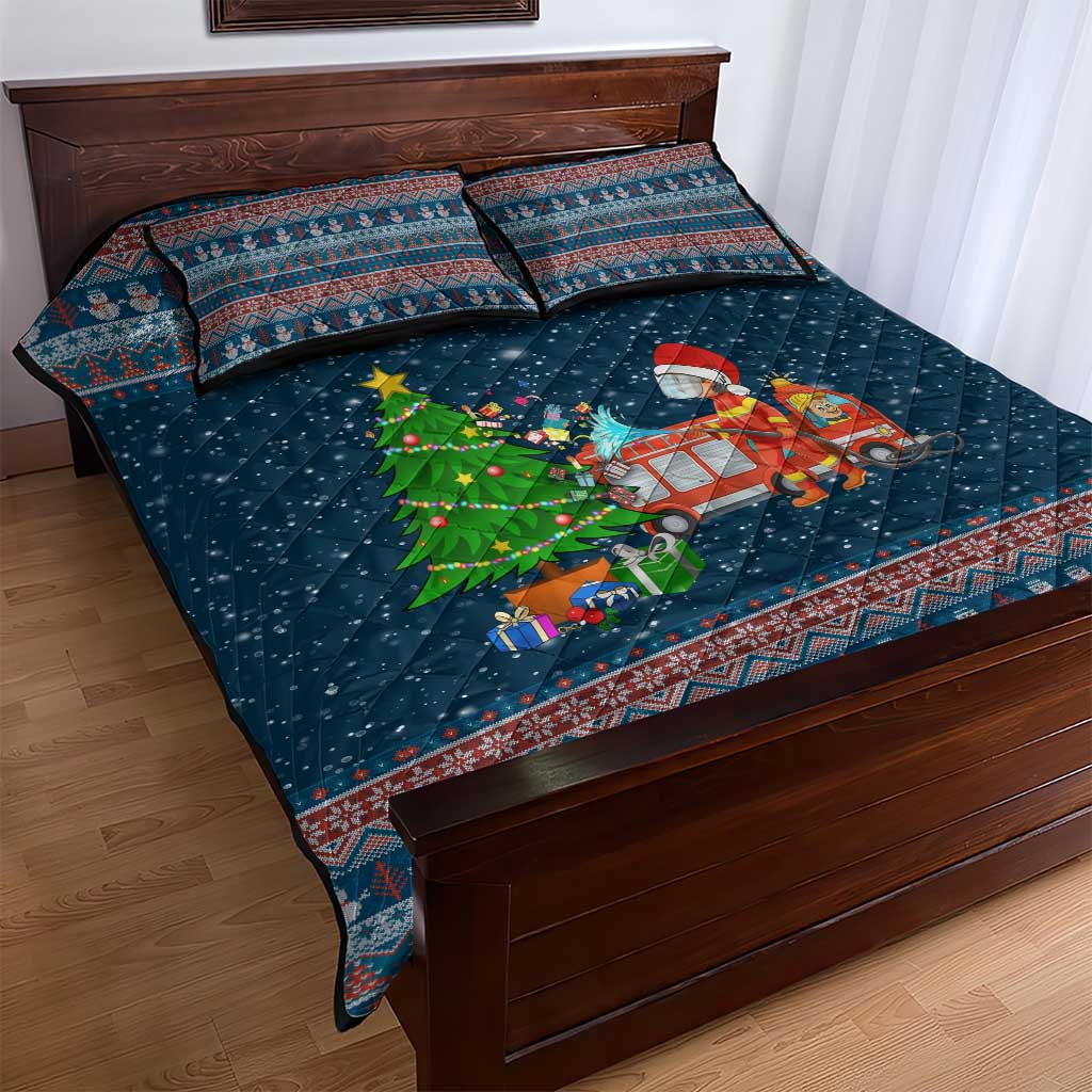 Flamingle Bells Xmas Christmas Quilt Bed Set Xmas Holiday Patterns - Wonder Print Shop