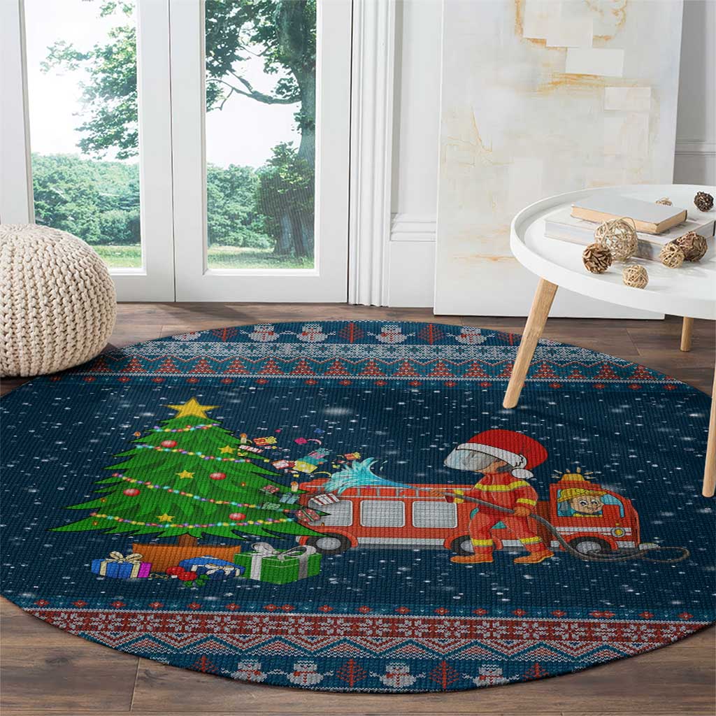 Flamingle Bells Xmas Christmas Round Carpet Xmas Holiday Patterns - Wonder Print Shop