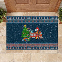 Flamingle Bells Xmas Christmas Rubber Doormat Xmas Holiday Patterns - Wonder Print Shop