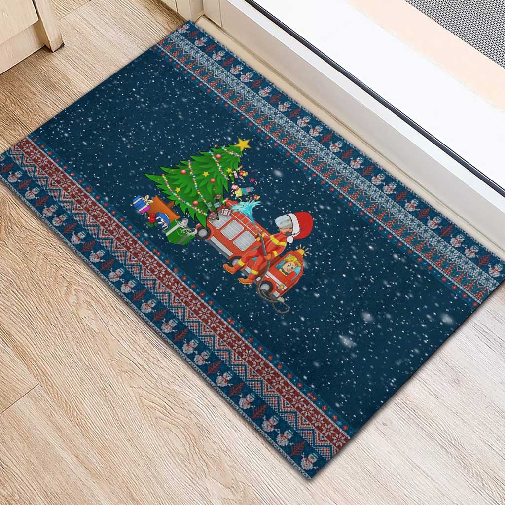 Flamingle Bells Xmas Christmas Rubber Doormat Xmas Holiday Patterns - Wonder Print Shop
