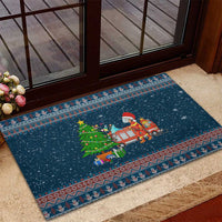 Flamingle Bells Xmas Christmas Rubber Doormat Xmas Holiday Patterns - Wonder Print Shop