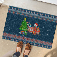 Flamingle Bells Xmas Christmas Rubber Doormat Xmas Holiday Patterns - Wonder Print Shop