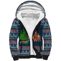 Flamingle Bells Xmas Christmas Sherpa Hoodie Xmas Holiday Patterns - Wonder Print Shop