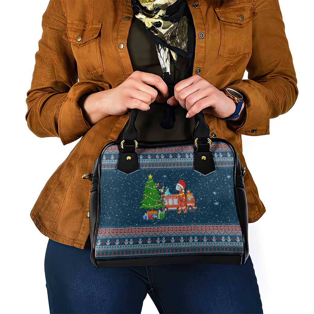 Flamingle Bells Xmas Christmas Shoulder Handbag Xmas Holiday Patterns - Wonder Print Shop