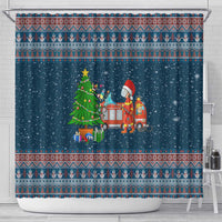 Flamingle Bells Xmas Christmas Shower Curtain Xmas Holiday Patterns - Wonder Print Shop