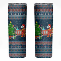 Flamingle Bells Xmas Christmas Skinny Tumbler Xmas Holiday Patterns - Wonder Print Shop