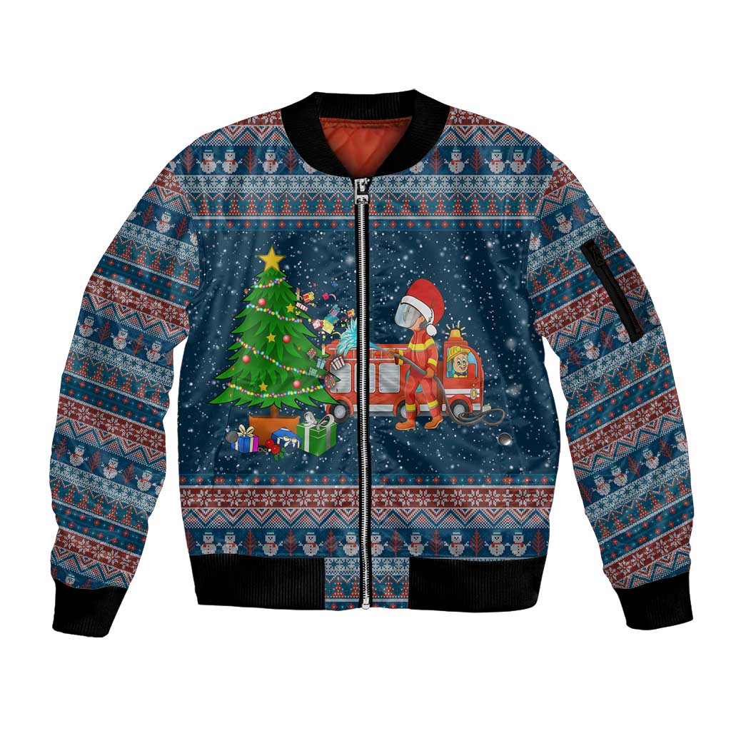 Flamingle Bells Xmas Christmas Sleeve Zip Bomber Jacket Xmas Holiday Patterns - Wonder Print Shop