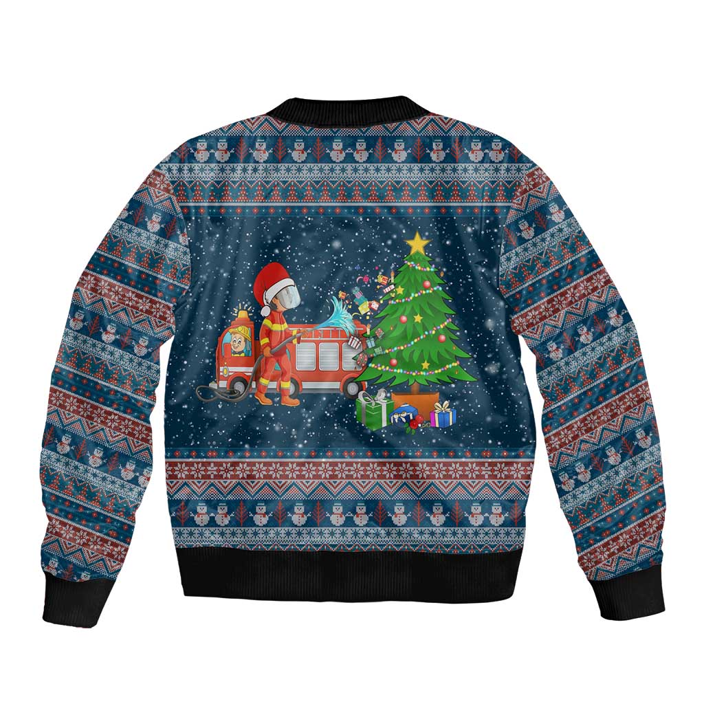 Flamingle Bells Xmas Christmas Sleeve Zip Bomber Jacket Xmas Holiday Patterns - Wonder Print Shop