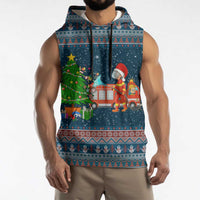 Flamingle Bells Xmas Christmas Sleeveless Hoodie Xmas Holiday Patterns - Wonder Print Shop