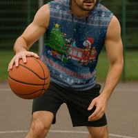 Flamingle Bells Xmas Christmas Sleeveless Hoodie Xmas Holiday Patterns - Wonder Print Shop