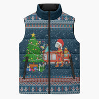 Flamingle Bells Xmas Christmas Sleeveless Puffer Jacket Xmas Holiday Patterns - Wonder Print Shop