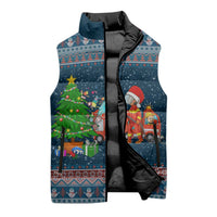 Flamingle Bells Xmas Christmas Sleeveless Puffer Jacket Xmas Holiday Patterns - Wonder Print Shop