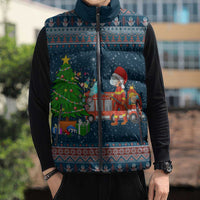 Flamingle Bells Xmas Christmas Sleeveless Puffer Jacket Xmas Holiday Patterns - Wonder Print Shop