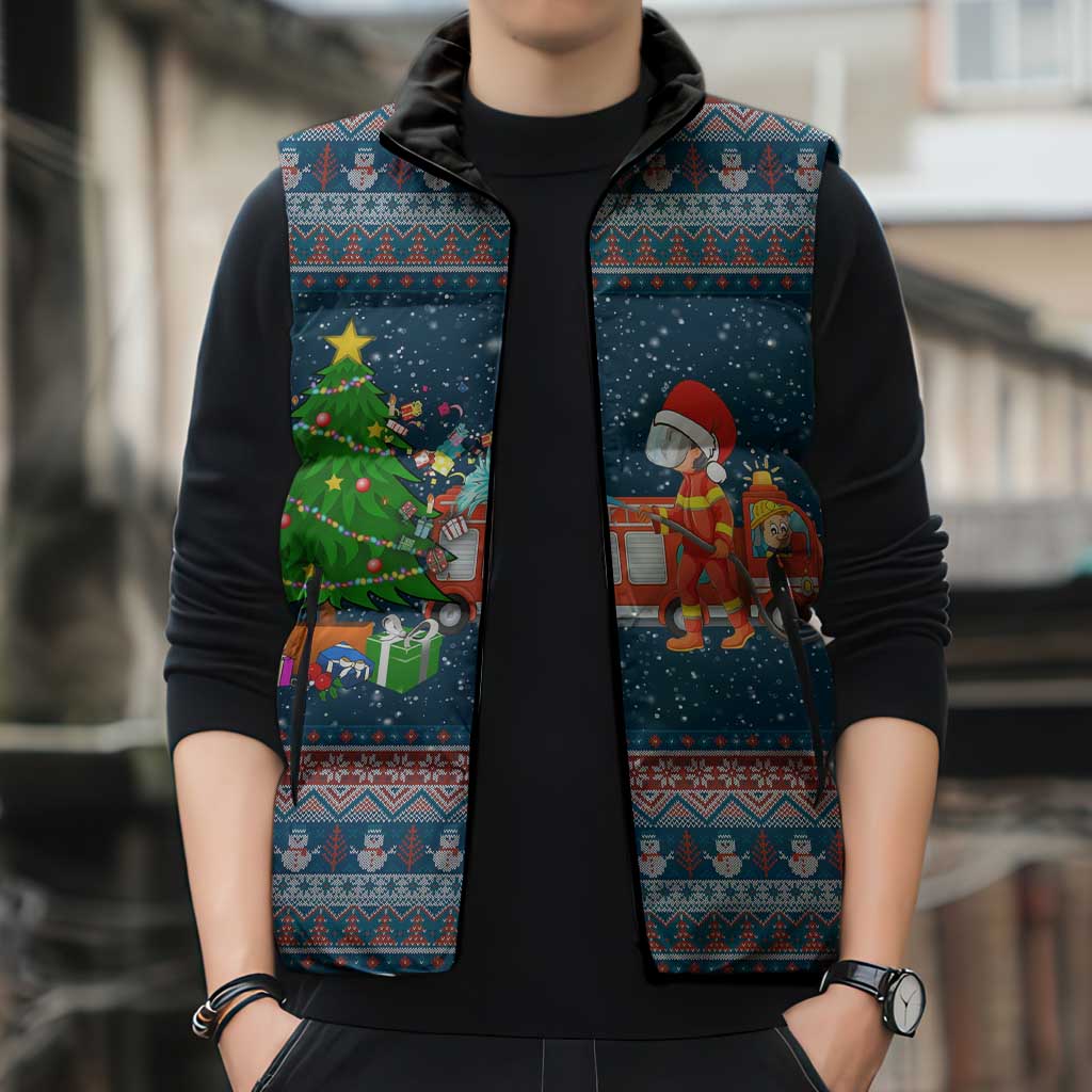 Flamingle Bells Xmas Christmas Sleeveless Puffer Jacket Xmas Holiday Patterns - Wonder Print Shop