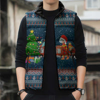 Flamingle Bells Xmas Christmas Sleeveless Puffer Jacket Xmas Holiday Patterns - Wonder Print Shop