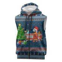 Flamingle Bells Xmas Christmas Sleeveless Zip Hoodie Xmas Holiday Patterns - Wonder Print Shop