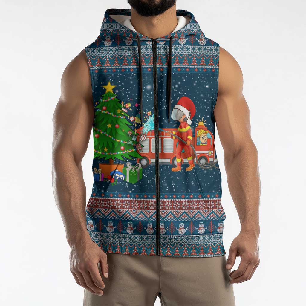Flamingle Bells Xmas Christmas Sleeveless Zip Hoodie Xmas Holiday Patterns - Wonder Print Shop