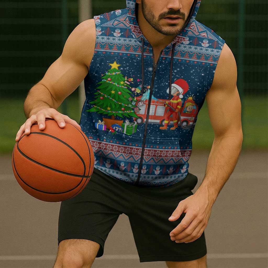 Flamingle Bells Xmas Christmas Sleeveless Zip Hoodie Xmas Holiday Patterns - Wonder Print Shop