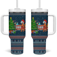 Flamingle Bells Xmas Christmas Tumbler With Handle Xmas Holiday Patterns - Wonder Print Shop