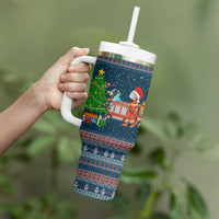 Flamingle Bells Xmas Christmas Tumbler With Handle Xmas Holiday Patterns - Wonder Print Shop