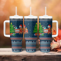 Flamingle Bells Xmas Christmas Tumbler With Handle Xmas Holiday Patterns - Wonder Print Shop