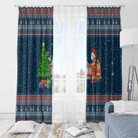 Flamingle Bells Xmas Christmas Window Curtain Xmas Holiday Patterns - undefined