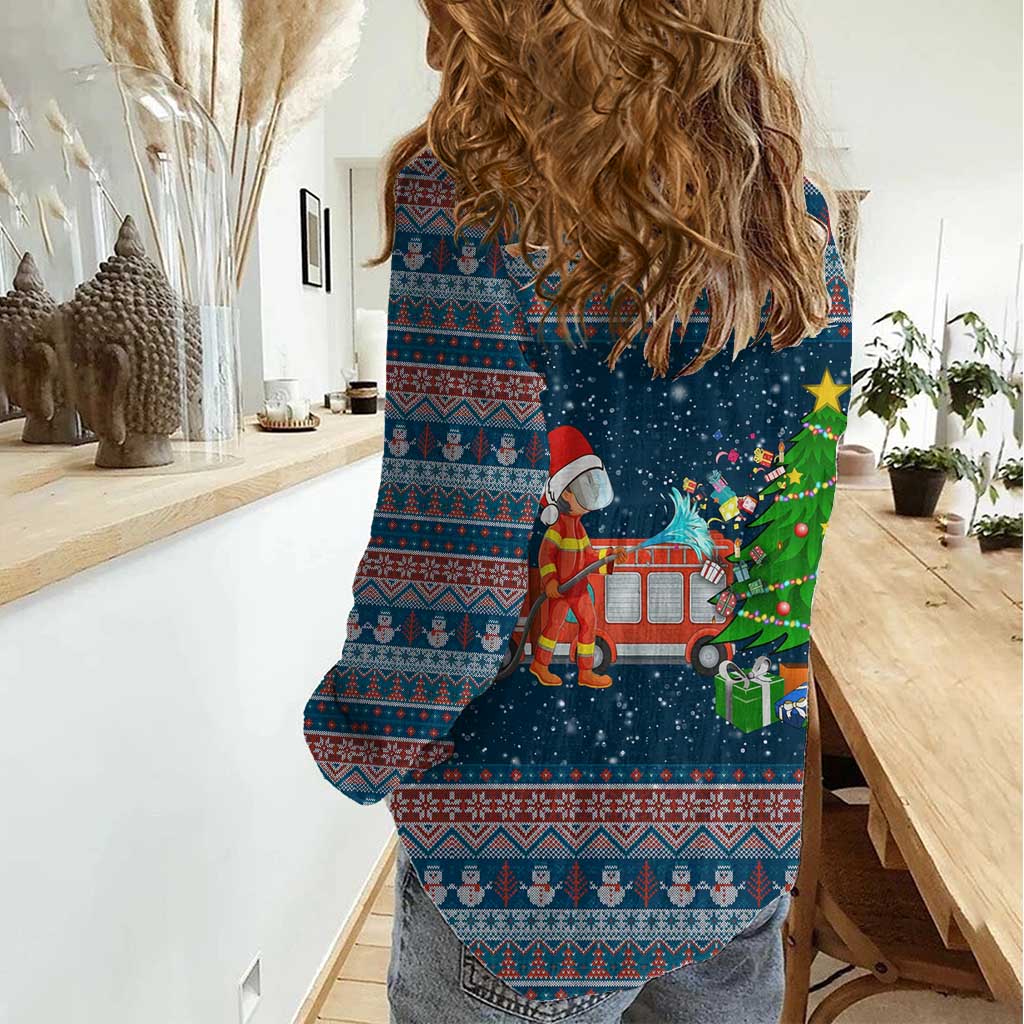 Flamingle Bells Xmas Christmas Women Casual Shirt Xmas Holiday Patterns - Wonder Print Shop