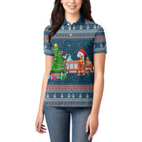 Flamingle Bells Xmas Christmas Women Polo Shirt Xmas Holiday Patterns - Wonder Print Shop