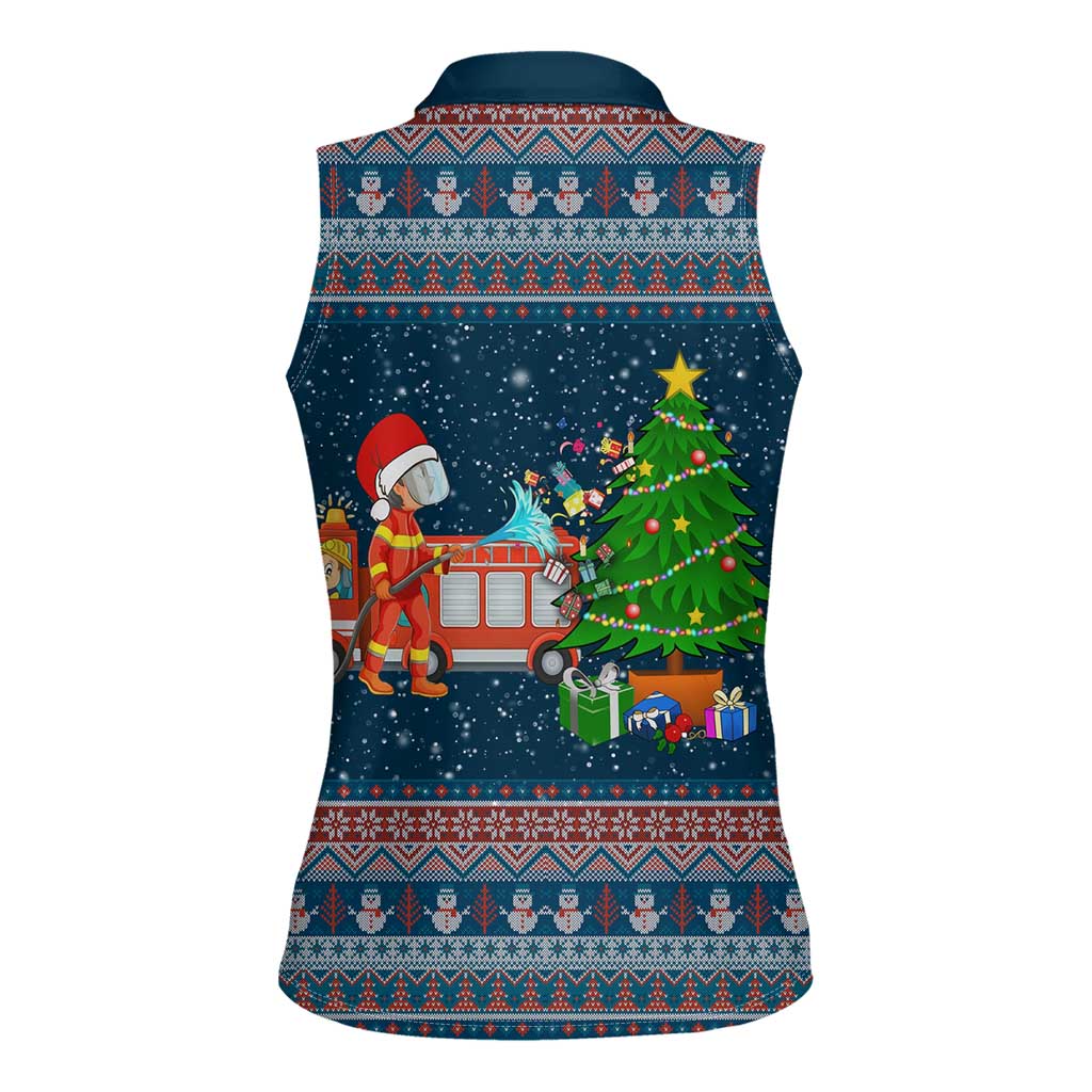 Flamingle Bells Xmas Christmas Women Sleeveless Polo Shirt Xmas Holiday Patterns - Wonder Print Shop