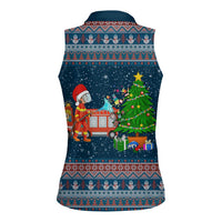Flamingle Bells Xmas Christmas Women Sleeveless Polo Shirt Xmas Holiday Patterns - Wonder Print Shop