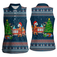 Flamingle Bells Xmas Christmas Women Sleeveless Polo Shirt Xmas Holiday Patterns - Wonder Print Shop