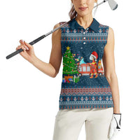 Flamingle Bells Xmas Christmas Women Sleeveless Polo Shirt Xmas Holiday Patterns - Wonder Print Shop