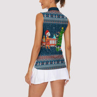 Flamingle Bells Xmas Christmas Women Sleeveless Polo Shirt Xmas Holiday Patterns - Wonder Print Shop