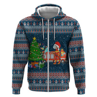 Flamingle Bells Xmas Christmas Zip Hoodie Xmas Holiday Patterns - Wonder Print Shop