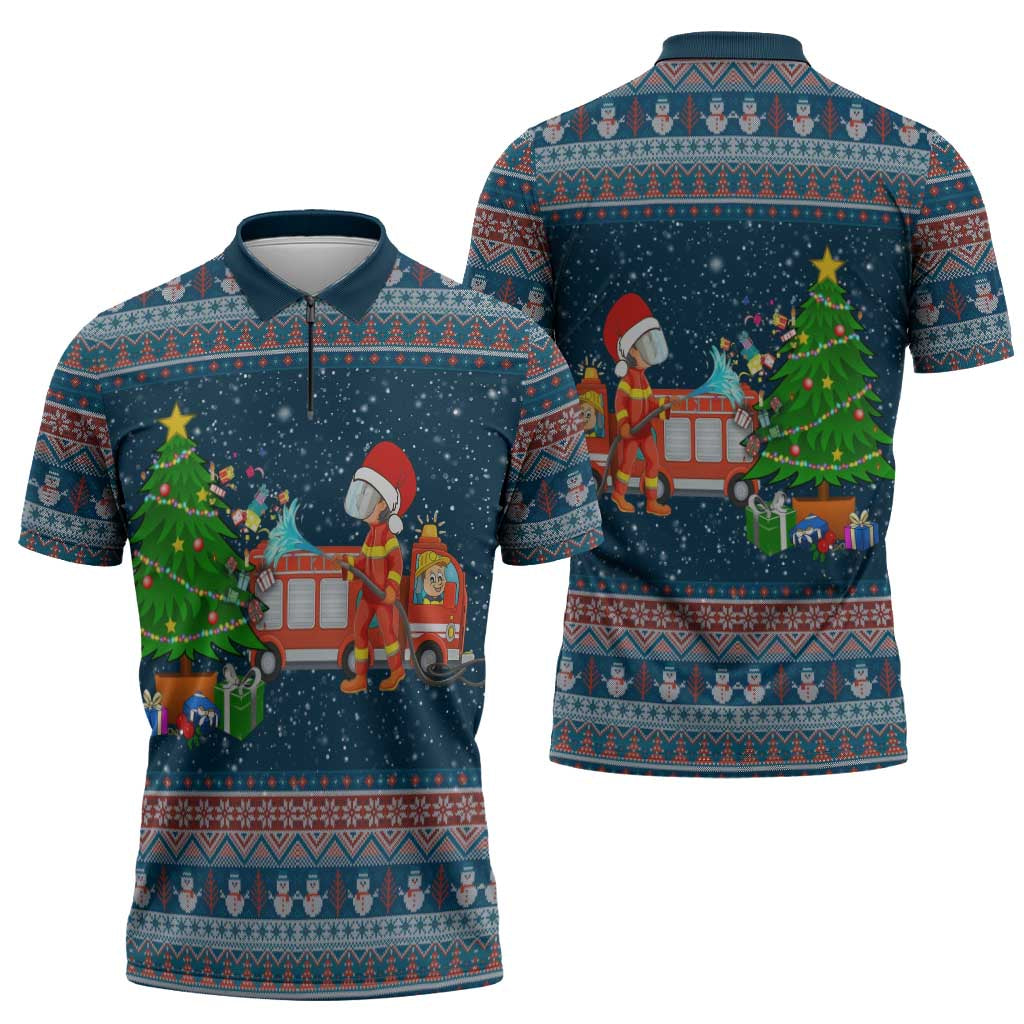 Flamingle Bells Xmas Christmas Zipper Polo Shirt Xmas Holiday Patterns - Wonder Print Shop