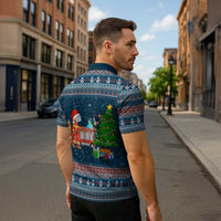 Flamingle Bells Xmas Christmas Zipper Polo Shirt Xmas Holiday Patterns - Wonder Print Shop
