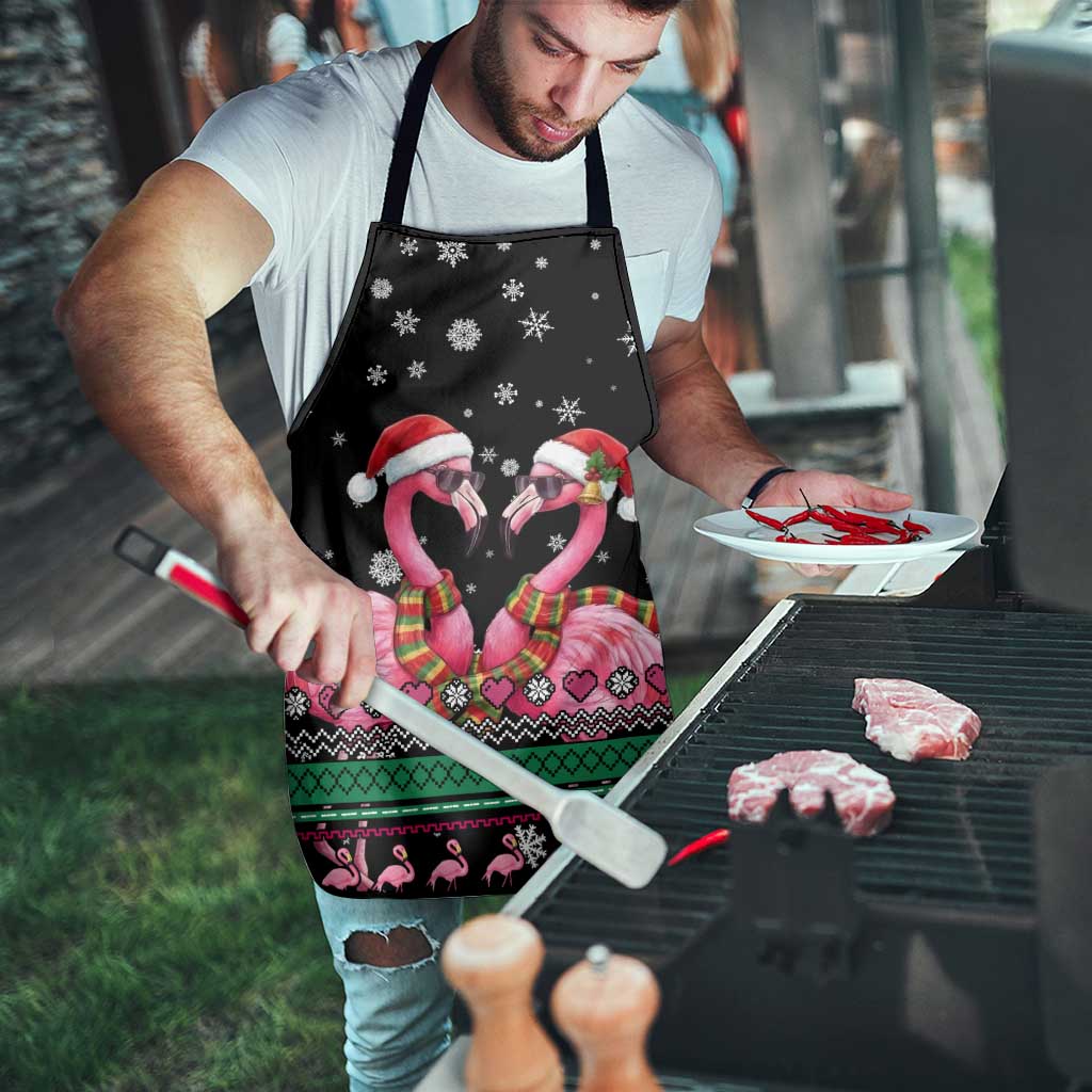 Flamingo Couple Christmas Apron Xmas Holiday Patterns - Wonder Print Shop
