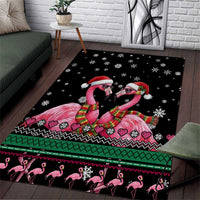 Flamingo Couple Christmas Area Rug Xmas Holiday Patterns - Wonder Print Shop