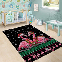 Flamingo Couple Christmas Area Rug Xmas Holiday Patterns - Wonder Print Shop