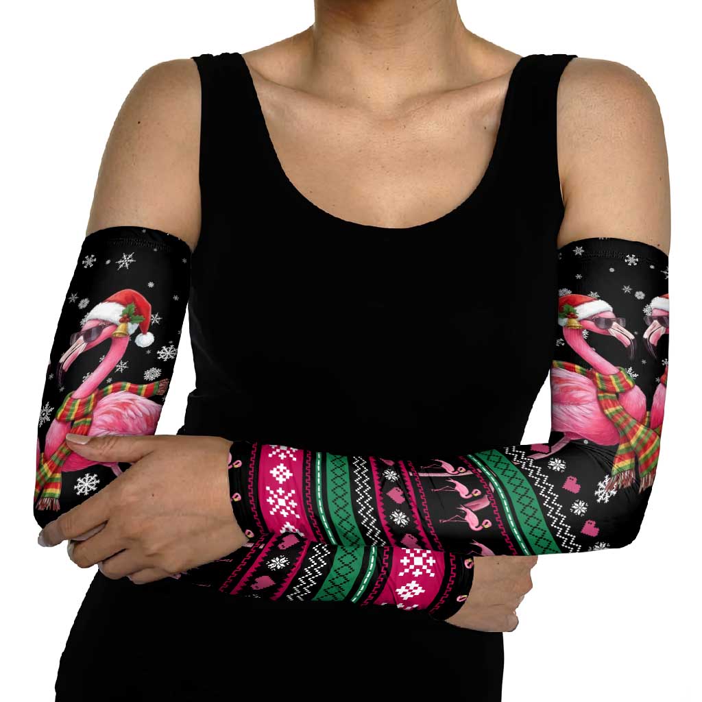 Flamingo Couple Christmas Arm Sleeves Xmas Holiday Patterns - Wonder Print Shop