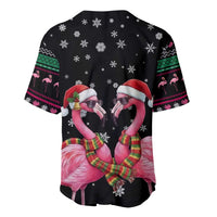 Flamingo Couple Christmas Baseball Jersey Xmas Holiday Patterns - Wonder Print Shop