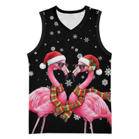 Flamingo Couple Christmas Basketball Jersey Xmas Holiday Patterns - Wonder Print Shop