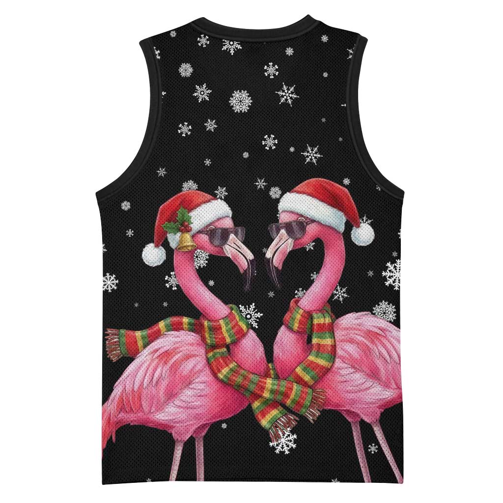 Flamingo Couple Christmas Basketball Jersey Xmas Holiday Patterns - Wonder Print Shop