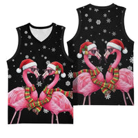 Flamingo Couple Christmas Basketball Jersey Xmas Holiday Patterns - Wonder Print Shop