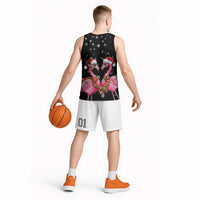 Flamingo Couple Christmas Basketball Jersey Xmas Holiday Patterns - Wonder Print Shop