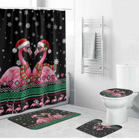 Flamingo Couple Christmas Bathroom Set Xmas Holiday Patterns - Wonder Print Shop