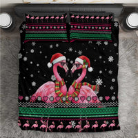 Flamingo Couple Christmas Bedding Set Xmas Holiday Patterns - Wonder Print Shop