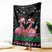Flamingo Couple Christmas Blanket Xmas Holiday Patterns - Wonder Print Shop