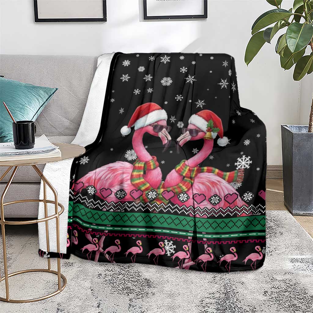Flamingo Couple Christmas Blanket Xmas Holiday Patterns - Wonder Print Shop